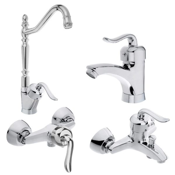 ست شیرآلات تیدومکث مدل هلنا کروم مجموعه 4عددی