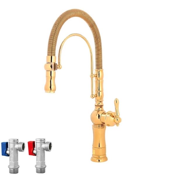 شیر ظرفشویی تیدومکث مدل سویل فنری طلایی