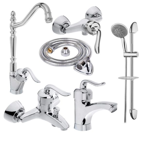 ست شیرآلات تیدومکث مدل هلنا کروم کد 10 مجموعه 6عددی