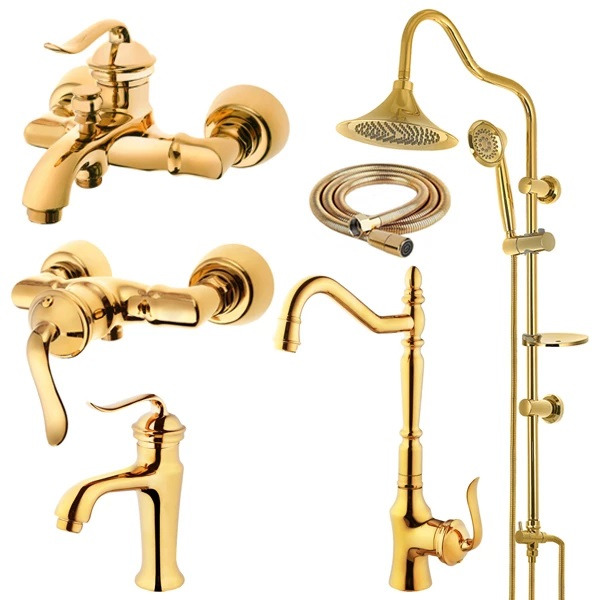 ست شیرآلات تیدومکث مدل هارمونی طلایی کد ۳۰۰ مجموعه 6 عددی