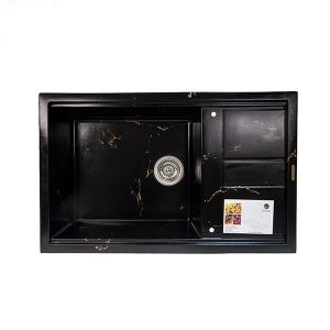 سینک ظرفشویی گرانیتی سولار مدل s32 مشکی طلایی
